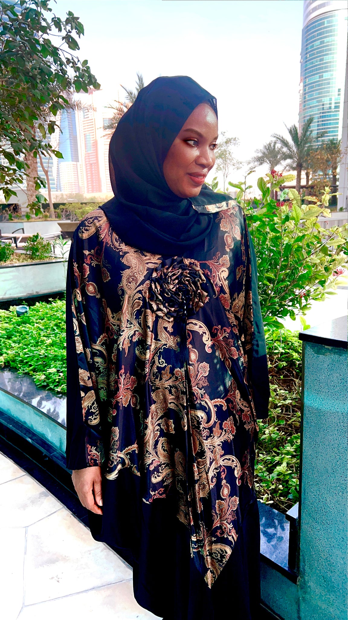 Seerayah Paisley Print Abaya Dress |Elegant Dubai Abaya | Ramadan Eid Gift | Muslim Arabic Dress | Modest Dress For Her