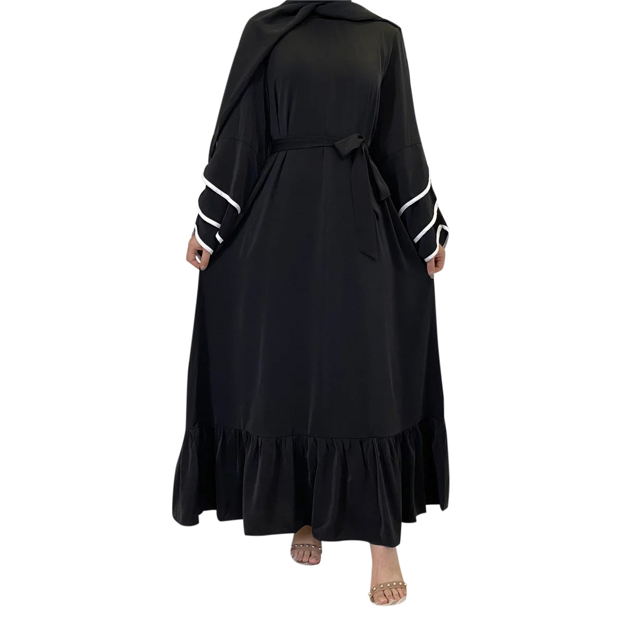 Hinaya Abaya Dress |Modest Maxi Dress with Belt| Eid Ramadan Outfit