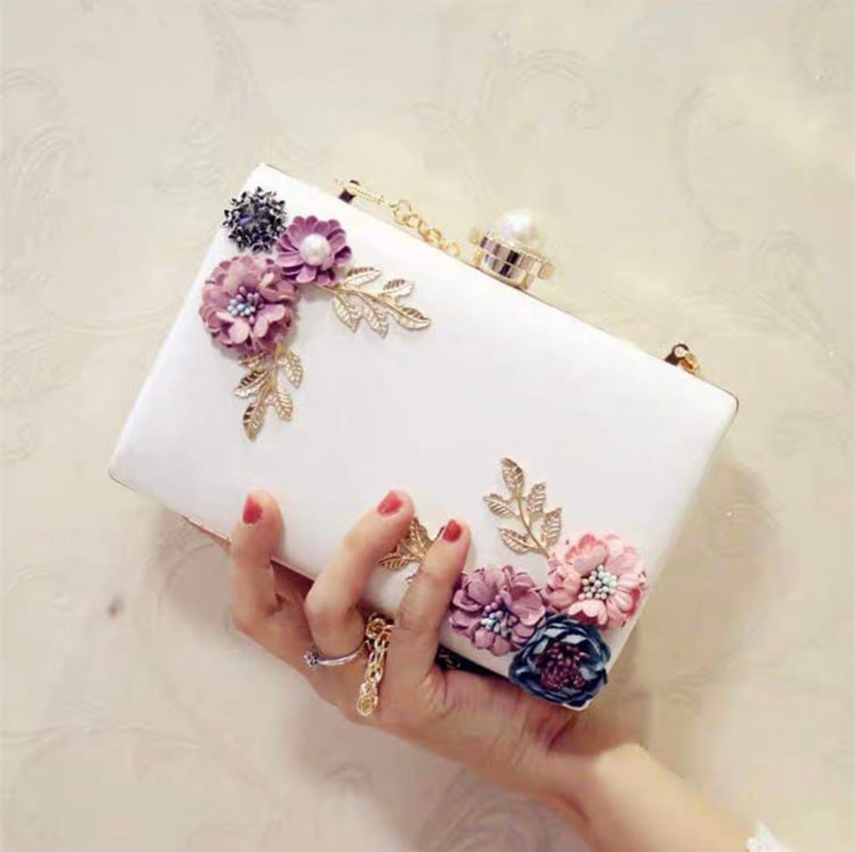 Benteh’s Fashion Evening Bag | Elegant 3D Floral Design| Luxury Dinner Clutch Bag| Formal Party Bridal Wedding
