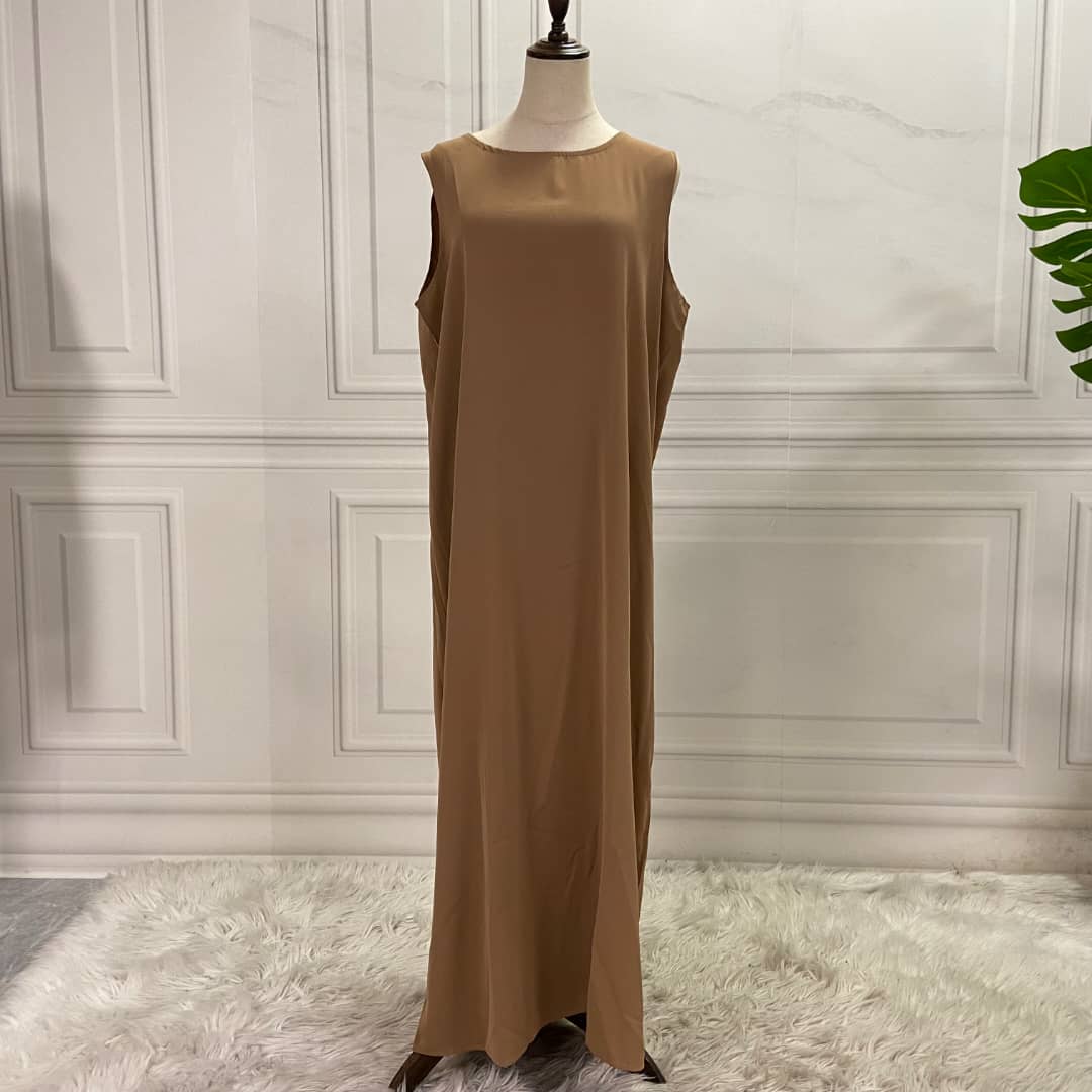 Asiya Sleeveless Abaya Inner Maxi Sheath Dress for Muslim Women | Modest Slip Dress